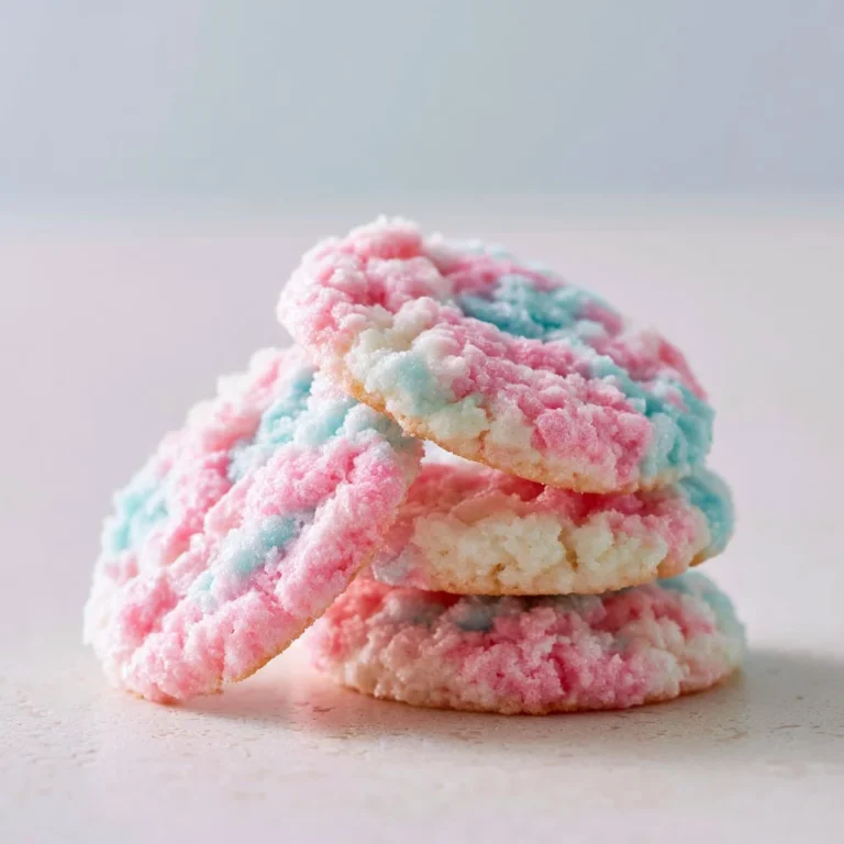 Colorful cotton candy cookies on a plate for a festive treat