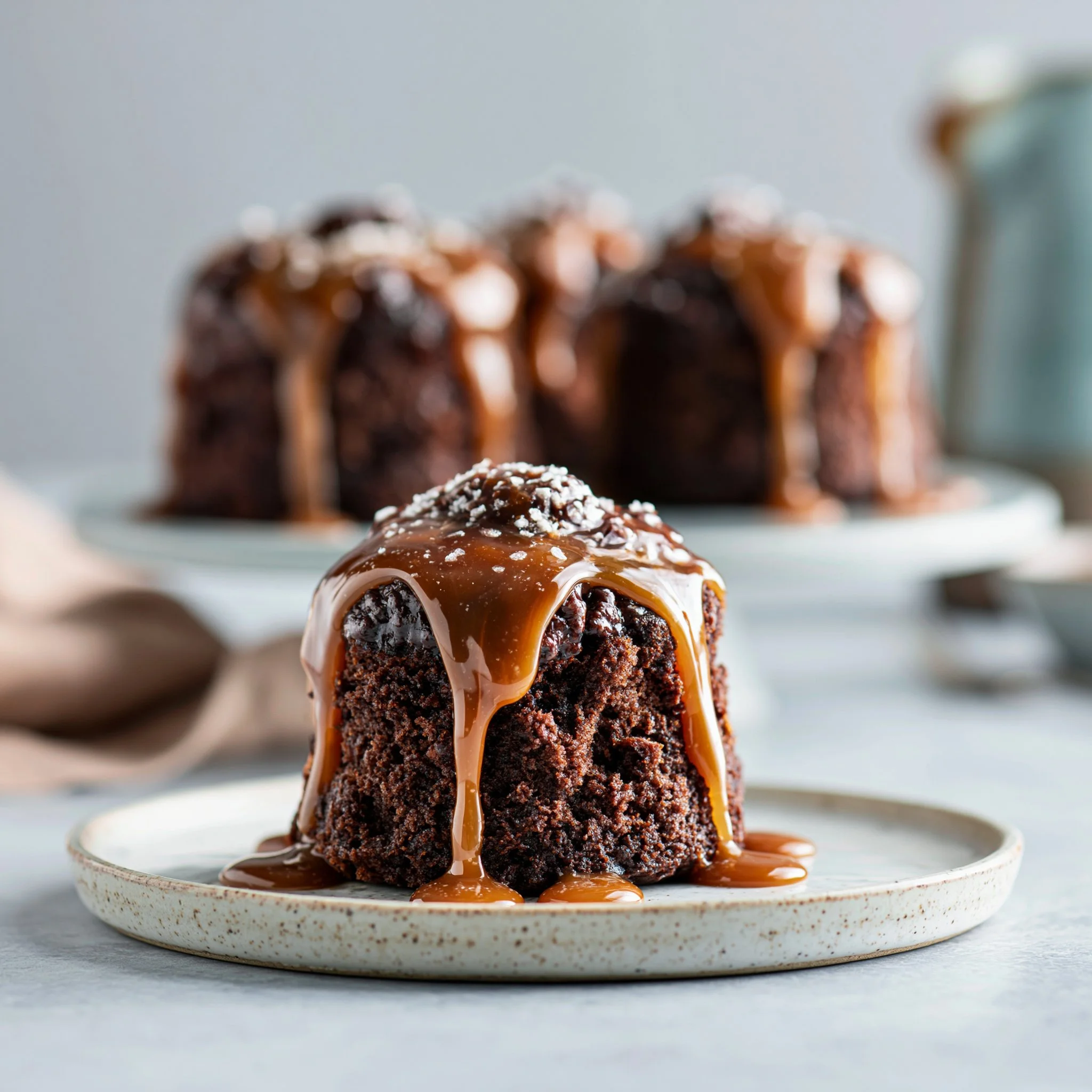 Chocolate Cake Buns with Caramel Drizzle