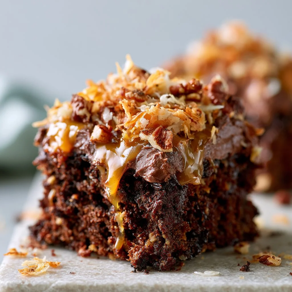 German Chocolate Poke Cake