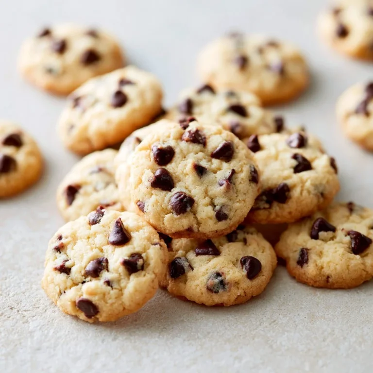 Mini chocolate chip cookies baked fresh and ready to enjoy.