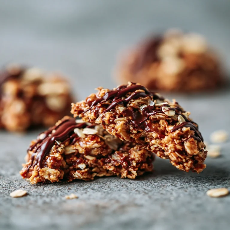 Healthy no-bake oatmeal cookies with chocolate and peanut butter.