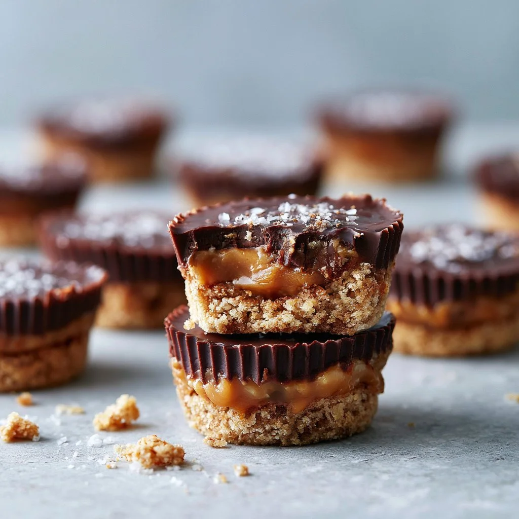 Delicious Healthy Twix Cups recipe with chocolate and caramel layers