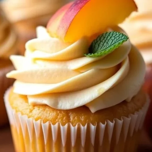 Honey-Glazed Peach Cream Cheese Cupcakes with fresh peaches and cream cheese frosting