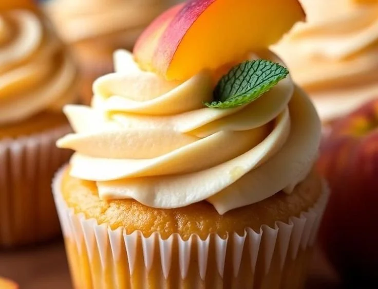 Honey Peach Cream Cheese Cupcakes