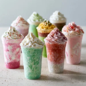 Needohs Starbucks collaboration featuring playful designs and vibrant colors.