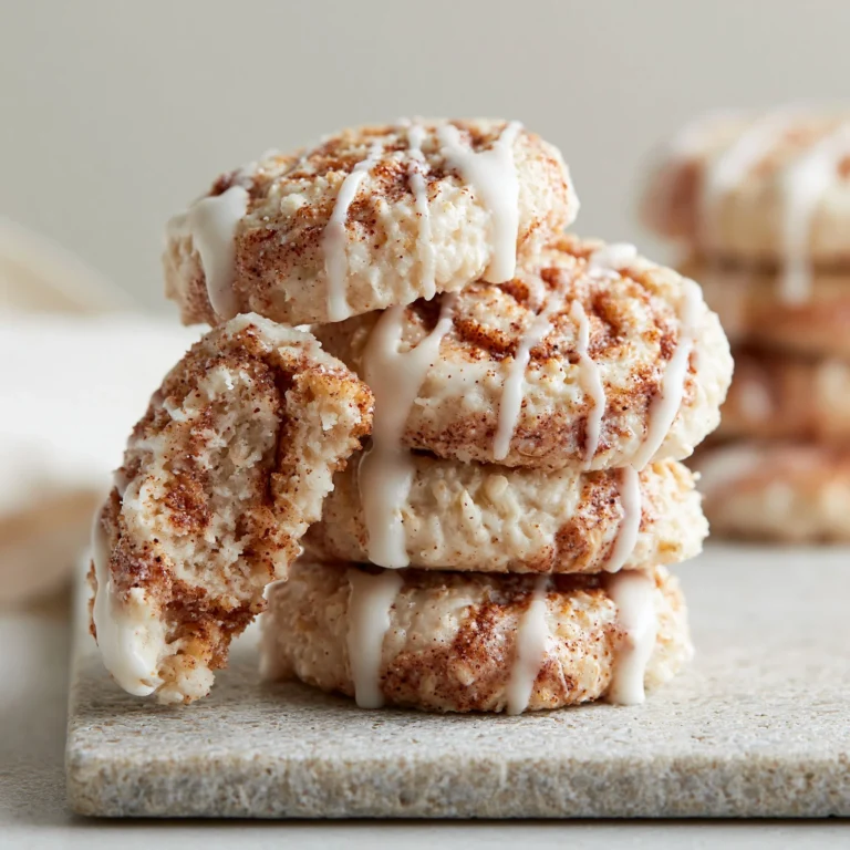 Delicious no-bake cinnamon roll cookies ready to serve.