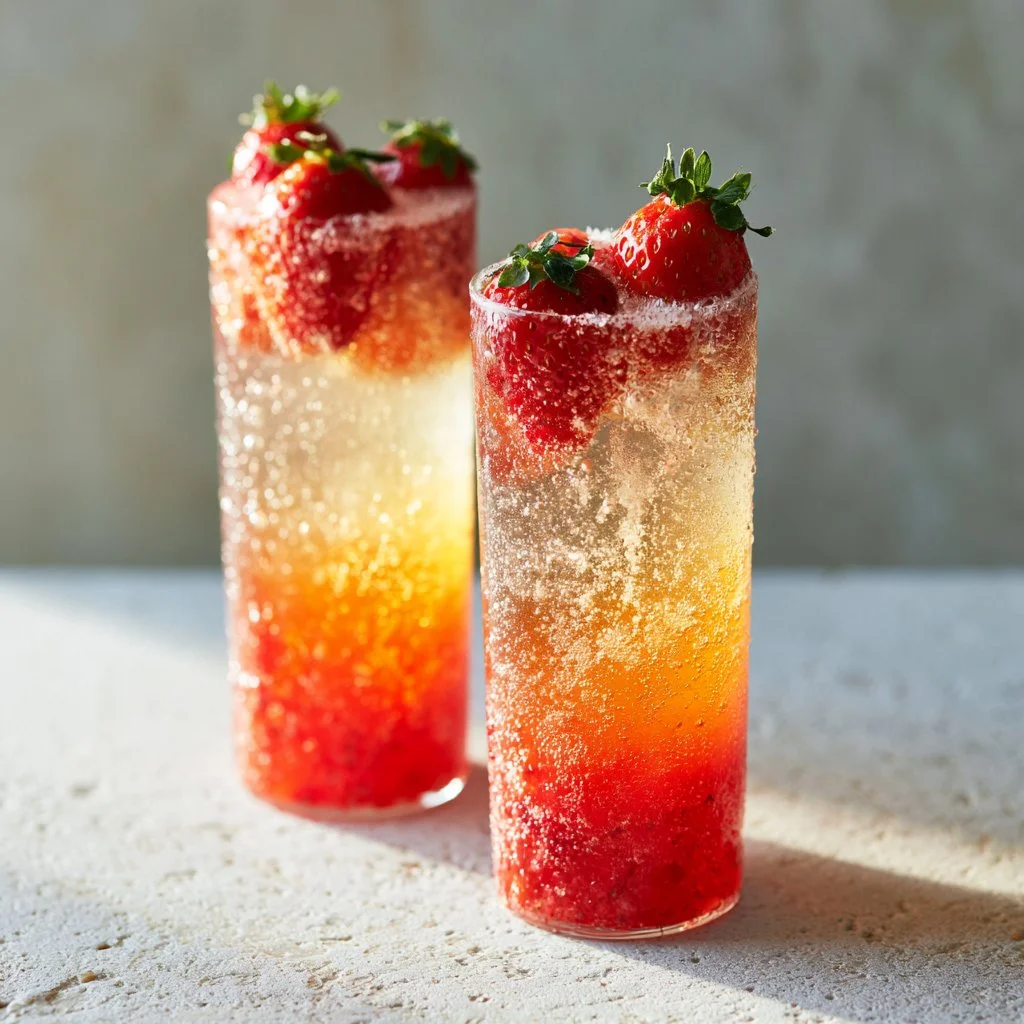 Strawberry Sunrise Mocktail