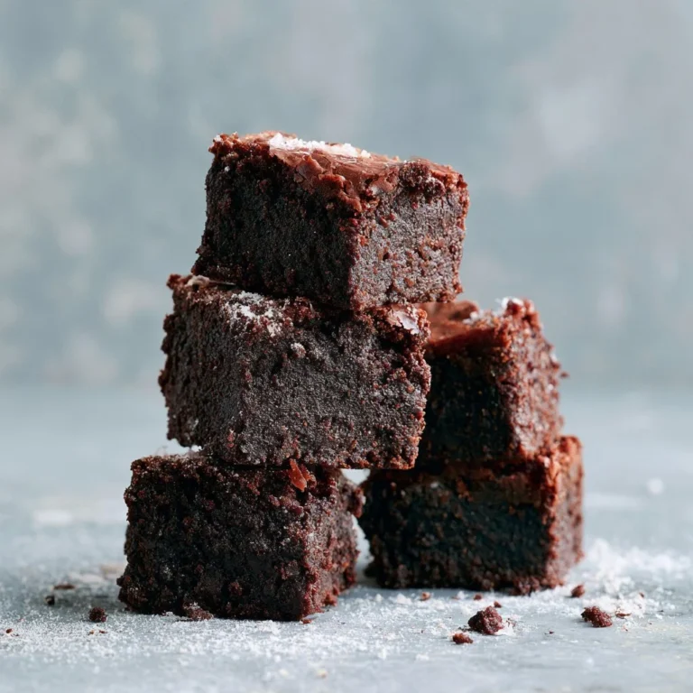 Two-bite brownies on a plate, showcasing the quick and easy brownies recipe.