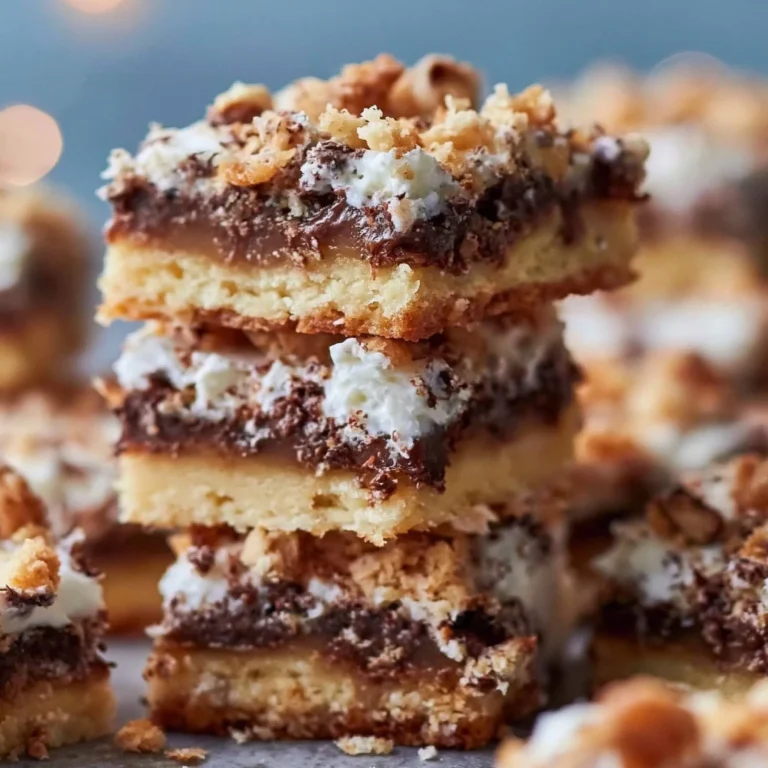 Delicious 7-layer bars with chocolate, coconut, and nuts